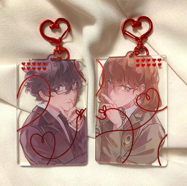 Acrylic Charms with Red Foil
